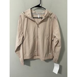NWT Adidas Full Zip Hooded Windbreaker Light Pink Cream ADVW0161 Size Med